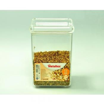 Metaltex Bote Cocina Cuadrado 'Aroma Line' 1,30 LT con Tapa ACRÍLICA, Número: 1 Unidad, 1,3 L
