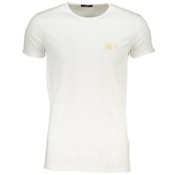 Cavalli Class White Cotton Logo Print Tee - Male, T-Shirt, Size: S