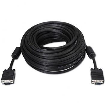 NANOCABLE 10.15.0120 - Cable SVGA con ferrita Monitor, proyector y PC, HDB15/M-HDB15/M, Negro, 20mts
