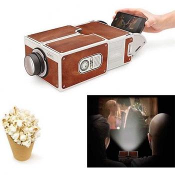 Mini proyector 3D de cartón ajustable para smartphone, portátil y cine en casa