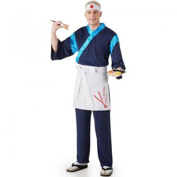 Disfraz de Cocinero Sushi azul para hombre