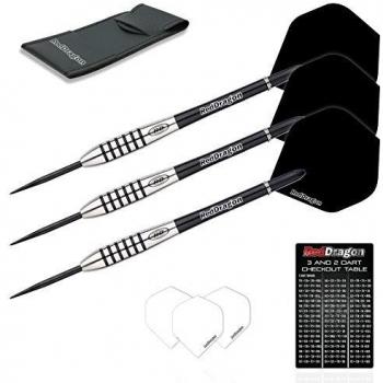 RED DRAGON Swingfire 2: 25g Flightmaster - 80% Dardos de Tungsteno de Punta de Acero con Plumas y Eje de Dardos