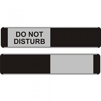Seco Do Not Disturb/Blank Sliding Sign, 255mm x 52mm - 1.5mm Brushed Aluminium Composite