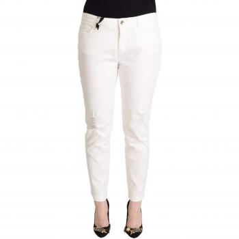 Authentic White Cotton Skinny Denim Women’s Jeans