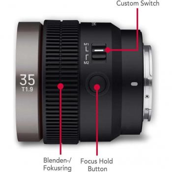 Samyang 35mm 1:1.9 V-AF FE para Sony E-Mount (23344) - Reacondicionado