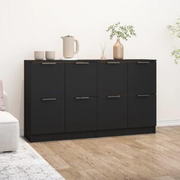 Aparador de Madera Contrachapada VidaXL 2 uds 60x30x70 cm, Mueble de Almacenaje Moderno con Puertas y Cajón para Salón