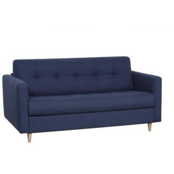 Sofá cama de tela de 3 plazas tipo italiano GANOA - Azul - Convertible express 140x190 cm