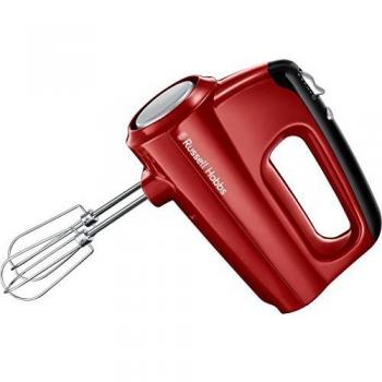 Russell Hobbs Batidora Amasadora Desire - Batidora Varillas, 2 Varillas Batidoras, 2 Ganchos para Masa, 5 Velocidades, Función Turbo, Botón Expulsión, Accesorios Aptos Lavavajillas, Rojo - 24670-56