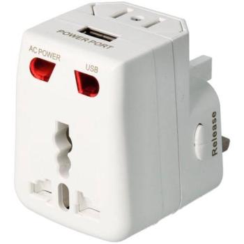 Adaptador Universal Múltiple con USB y Enchufe Mundial