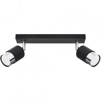 Foco de techo Twin Nero, negro/cromado, 2x GU10