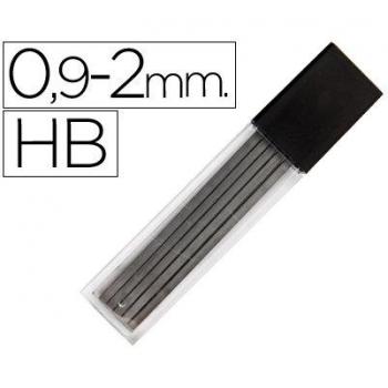 MINAS LIDERPAPEL GRAFITO RECTANGULARES 2X0.9 MM HB TUBO DE 12 MINAS