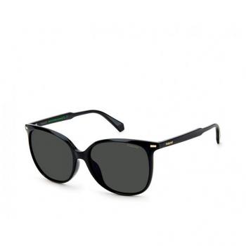 Polaroid Cat Eye Women's Black Grey Polarized Sunglasses - One Size