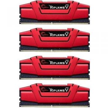 G.Skill Ripjaws V 64GB DDR4 2400MHz Quad Channel RAM Kit (4x16GB) - Red