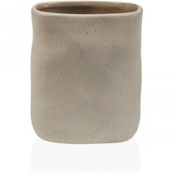 Portacepillos de Dientes Versa Beige Cerámica 4,5 x 10 x 7,5 cm
