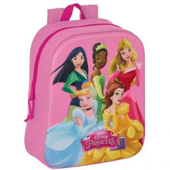 Mochila Guardería 3D Princesas Disney Safta 22x27x10cm