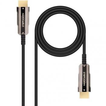 Nanocable Cable HDMI 2.0 AOC (Active Optical Cable) 4K@60Hz, 18Gbps, Macho a Macho, 15 metros, Color Negro