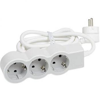 Regleta Eléctrica Legrand 694559 con 3 Tomas de Corriente, Color Blanco y Gris