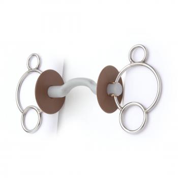 Beris Gebiss 3-fach Ring Zungenbogenstange Soft - Filete para Caballo, Color Gris, Talla DE: 120mm