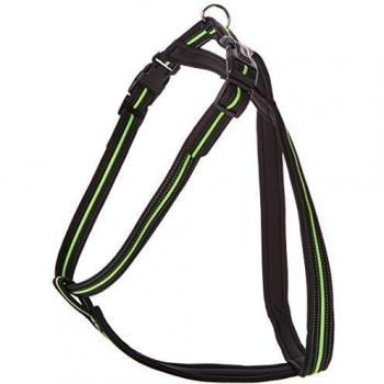 TRIXIE Arnés Confort Fusion, L, 60-90 cm/23 mm, Negro-Verde, Perro