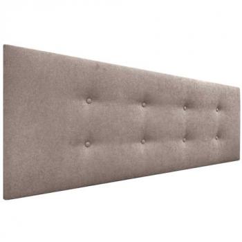 Cabecero de Polipiel o Tela AQUALINE Pro con 2 Hileras de Botones Cabezal Tapizado Cama Lujo (Tierra, 150x50cm)