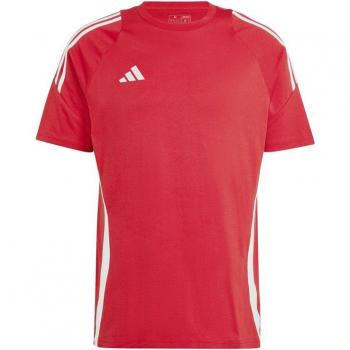 Camiseta de fútbol Adidas Tiro24 hombre roja, manga corta, diseño deportivo, material transpirable, ajuste regular