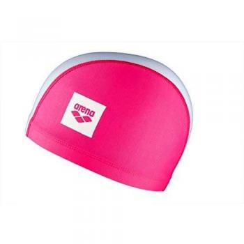 Arena Unix II Junior Swim Cap - Soft, Quick-Dry, Unisex Kids' Swim Hat in Pink/White