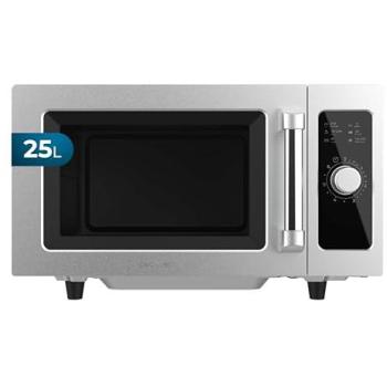 Microondas Profesional Sin Plato Cecotec FlatPro 2500 - 25L, 1000W, Control Mecánico, Temporizador 60min