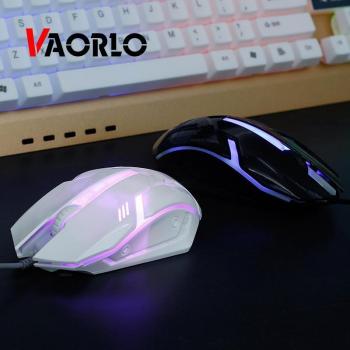 Ratón VAORLO Gamer Ergonómico con Cable LED USB Fotoeléctrico Colorido para PC y Laptop
