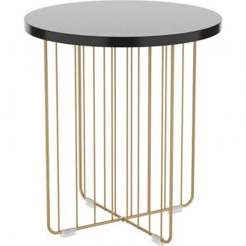 Mesa auxiliar MOA Vinthera forma redonda negro Ø44x47,8 cm