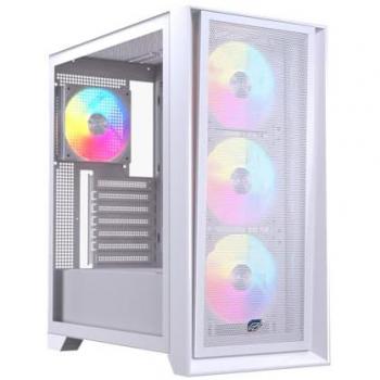 Caja de PC Einarex Pulse P600 RGB Blanca ATX con Panel de Vidrio, Soporte para 6 Ventiladores de 120mm y Refrigeración Líquida hasta 360mm
