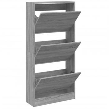 Zapatero de Madera de Ingeniería Gris Sonoma 60x21x125,5 cm