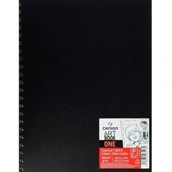 Ãlbum Espiral Microperforado, 21x27,9 cm, 80 Hojas, Canson Sketch One, Grano Fino 100g