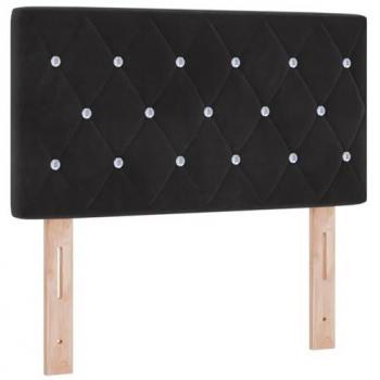 Cabecero LED con Tira de Luces RGB Negro 80 cm Terciopelo, Ajustable y Moderno