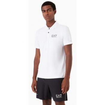 Polo Deportivo EA7 para Hombre 8NPF23_PJEMZ Blanco Slim Fit Manga Corta Poliéster 3XL
