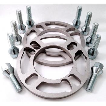 Par espaciadores de rueda de 10 mm + un conjunto de 10 pernos de rueda de aleación M12 x 1,5. rosca 35 mm de largo, tuerca de rueda hexagonal de 17 mm para BMW serie 3.