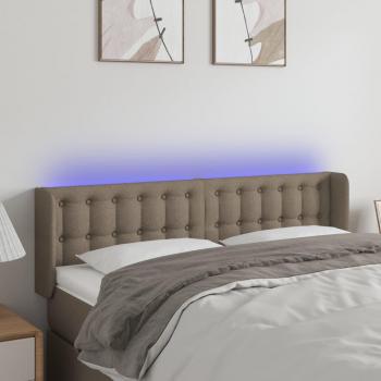 Cabecera Led Tortorera 147x16x78/88 cm en Tela gris taupe