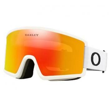 Oakley Target Line M Matte White Ski Goggles with Fire Iridium Lens