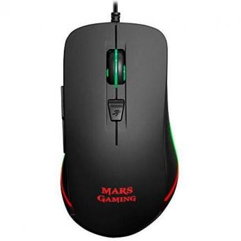 Mars Gaming MM118, Ratón Gaming RGB, 9800 dpi, 6 Botones Mecánicos, Negro