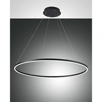 Lámpara Colgante LED Giotto 60W Negro con Cristal Integrado y Regulable