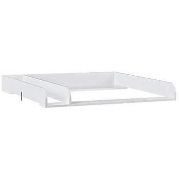 Cambiador para Bebé Woltu, Accesorio para Cómoda, Tapa Cambiador de Madera Lacada en Blanco, Adaptable a Estante Armario o Cómoda, Dimensiones 80x74,5