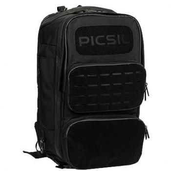 Mochila Táctica Maverick 40L PICSIL - Mochila Militar Impermeable, Color Negro, con Bolsillo Térmico, Puerto de Carga USB, Compartimento para Portátil y Dispositivo de Cierre de