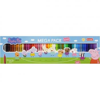 Mega Set de 50 Rotuladores Escolares Peppa Pig Bruynzeel Multicolor