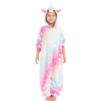 Disfraz de Pijama Unicornio Infantil con Capucha Multicolor