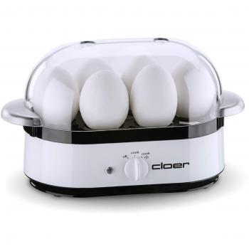 Hervidor de huevos Cloer 6081 - Cuecehuevos eléctrico para 6 huevos, potencia de 350W, color blanco