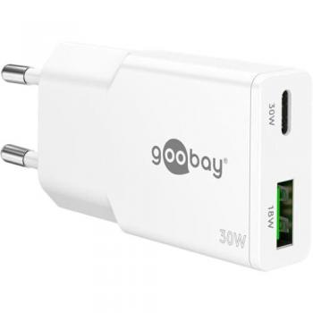 Cargador rápido dual USB-C PD GaN Slim 30 W