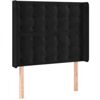 Cabecero LED Negro de Terciopelo 83x16x118/128 cm