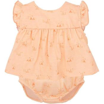 Conjunto de Jesusito y bloomer estampado para bebé niña en color naranja
