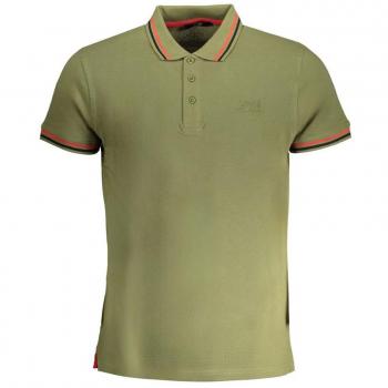 Cavalli Class Green Cotton Polo Shirt - L, Male, Short Sleeves