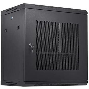 VEVOR 12U Wall Mount Server Cabinet - 15.5'' Depth, 200 lbs Capacity, Lockable Door, Ideal for IT and A/V Equipment
