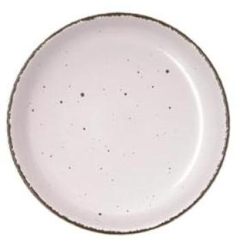 Plato Hondo Cerámico Beige Decorado a Mano Quid Duna 18,5x5,3cm Apto Microondas y Apilable - Ideal para Comidas Saludables